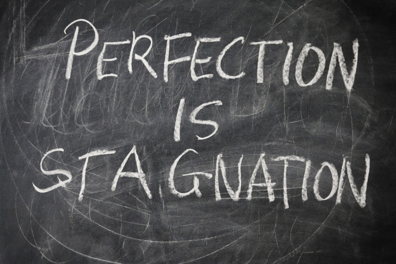 Overcome perfectionism blackboard